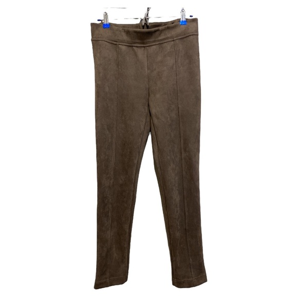Andrew Marc Faux Suede Pull-on Pants Slim Fit Soft Brown Size S - Picture 4 of 10